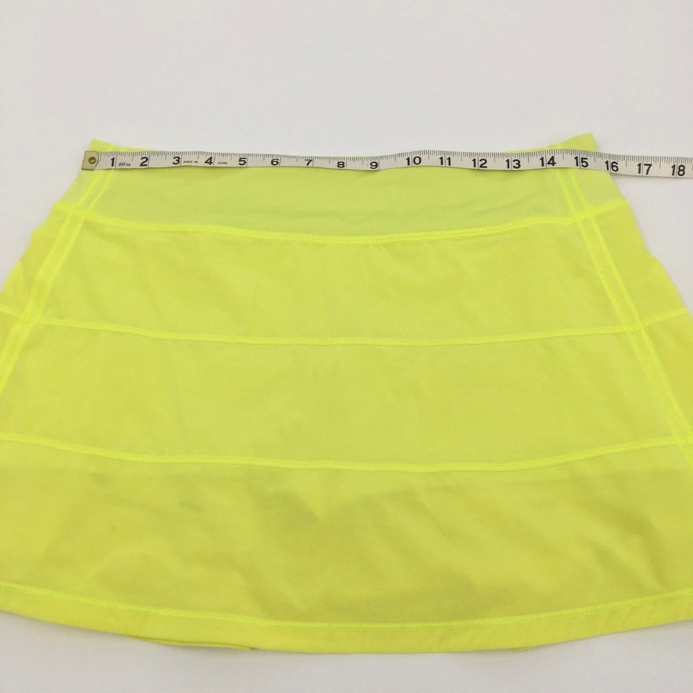 Lululemon Pace Rival Skirt Skort Sz 8 Highlighter Yellow Neon Pickleball Tennis - Picture 7 of 12